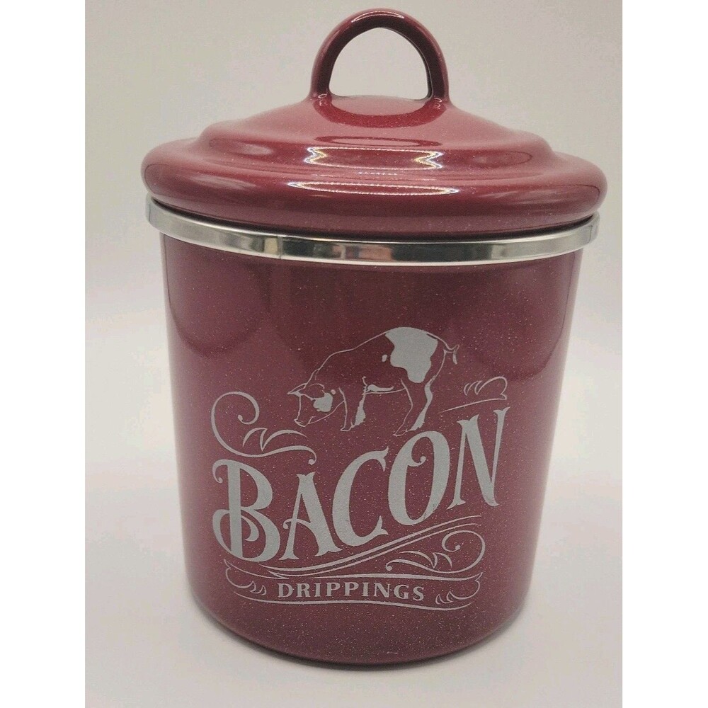 Ayesha Curry Modern Tradition Bacon Grease Can Red Bacon Drippings Farmhouse